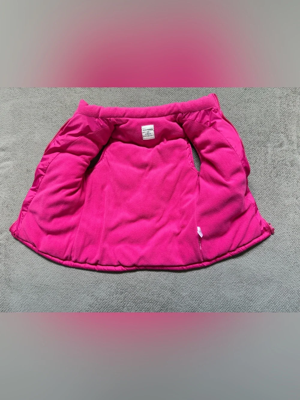 Old Navy Frost Free Girls XL / 14 Hot Pink Full Zip Puffer Vest